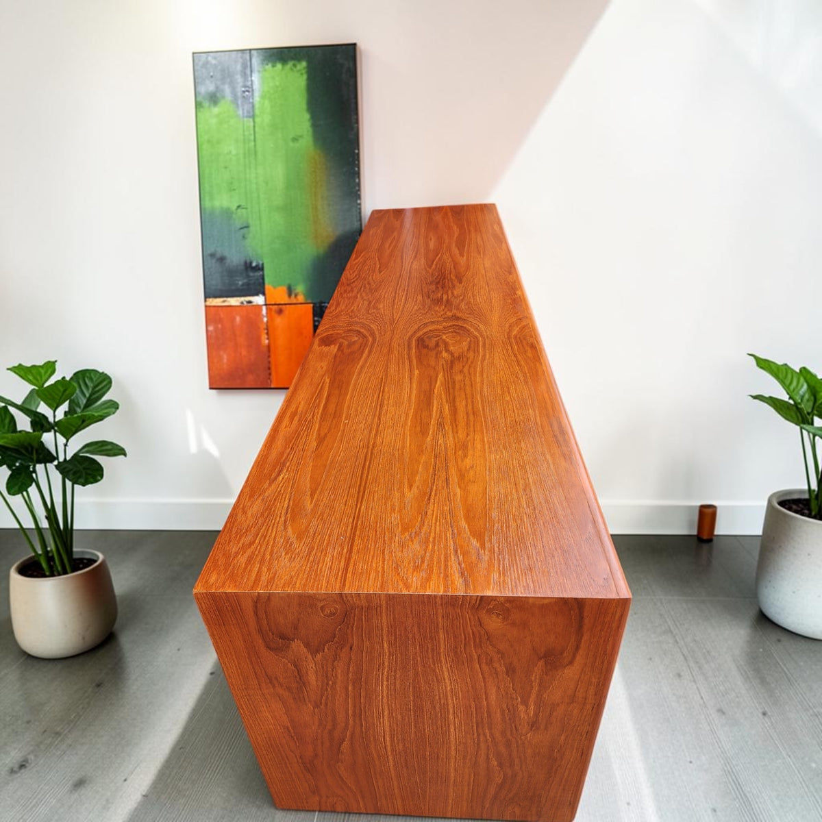 REFINISHED Mid Century Modern Teak Dresser w 9 Drawers