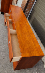 REFINISHED Mid-Century Modern Teak Dresser 9 drawers 6