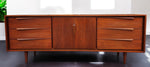 REFINISHED Mid Century Modern Teak Dresser or Sideboard 7ft 3