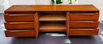 REFINISHED Mid Century Modern Teak Dresser or Sideboard 7ft 6