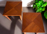 2 REFINISHED Mid Century Modern Teak End Tables or Stools 11