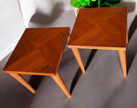 2 REFINISHED Mid Century Modern Teak End Tables or Stools 4