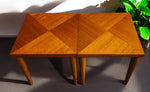 2 REFINISHED Mid Century Modern Teak End Tables or Stools 1