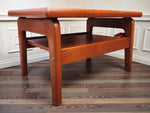 REFINISHED Danish Mid Century Modern Teak End Table w Inlay & Shelf 7
