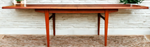 REFINISHED Mid Century Modern Teak Table w 2 Leaves Self-Storing 65.5