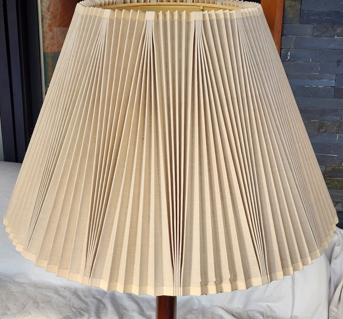 Mid Century Modern Solid Teak Floor Lamp, H 58