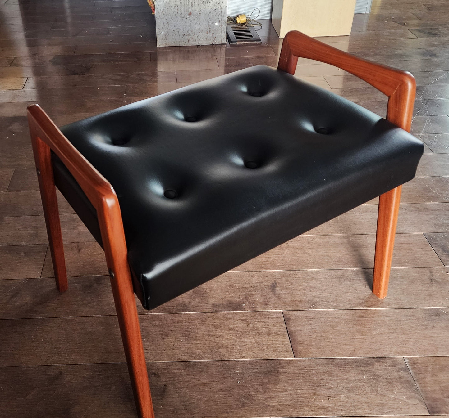 RESTORED Mid Century Modern Teak Foot Stool, Sweden