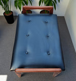 REFINISHED REUPHOLSTERED Mid Century Modern Teak Foot Stool, Sweden 5