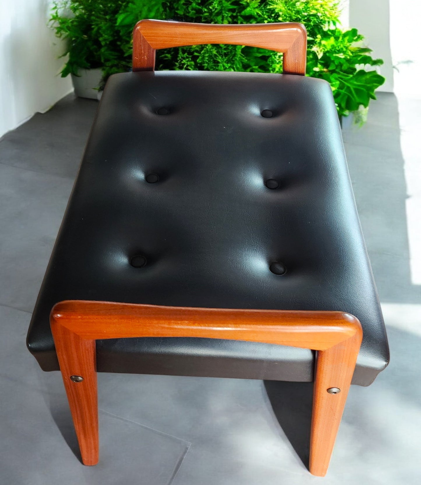 RESTORED Mid Century Modern Teak Foot Stool, Sweden