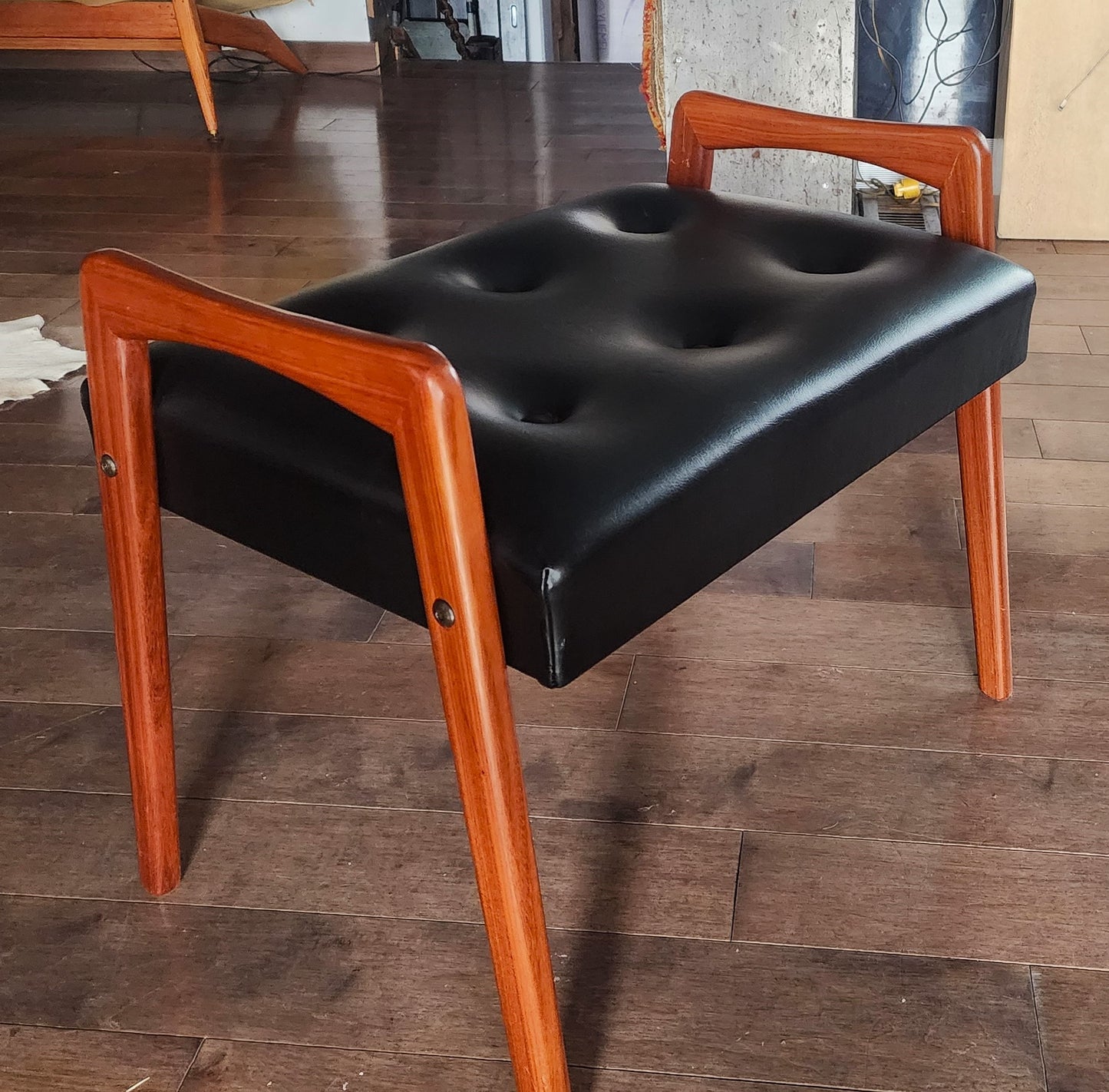 RESTORED Mid Century Modern Teak Foot Stool, Sweden