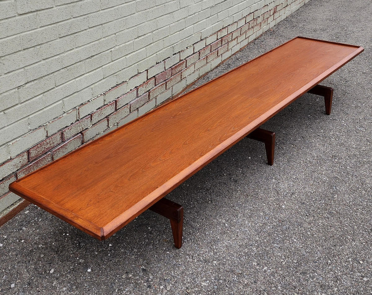 REFINISHED Mid Century Modern Teak Cocktail /Coffee Table or Bench 98