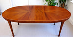 REFINISHED Mid Century Modern Sunburst Teak Table Oval w 1 Leaf 66