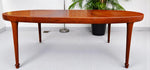 REFINISHED Mid Century Modern Sunburst Teak Table Oval w 1 Leaf 66