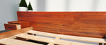 REFINISHED Mid Century Modern Teak Bed w Floating Nightstands Queen size 6