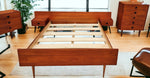 REFINISHED Mid Century Modern Teak Bedroom set (Queen Bed w Nightstands & 2 Dressers) 10