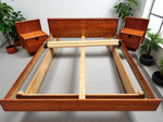 REFINISHED Mid Century Modern Teak Queen Bed w Nightstands, Dresser & Wardrobe 10