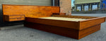 REFINISHED Mid Century Modern Teak Bed w Floating Nightstands Queen 9