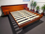 REFINISHED Mid Century Modern Teak Queen Bed w Rosewood Details 4
