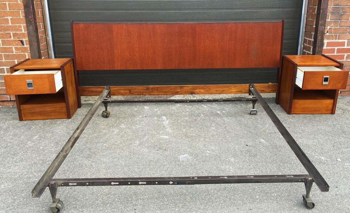 RENT of Vintage Mid Century Modern Teak Nightstands (set of 2)