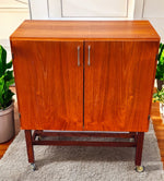 REFINISHED Swedish Mid Century Modern Teak Record Cabinet on Casters 11