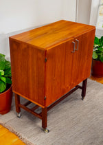 REFINISHED Swedish Mid Century Modern Teak Record Cabinet on Casters 5
