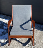 REFINISHED Mid-Century Modern Teak Rocking Chair by R.Huber 3