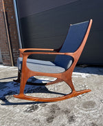 REFINISHED Mid-Century Modern Teak Rocking Chair by R.Huber 8