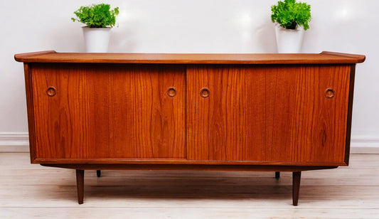 REFINISHED Mid Century Modern Teak Sideboard by R.Huber 63"