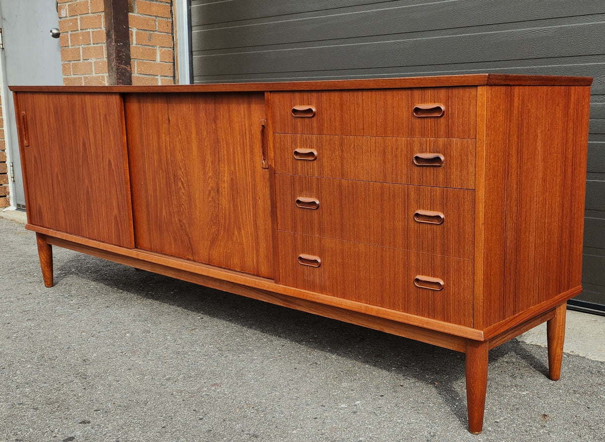 REFINISHED Mid Century Teak Sideboard Credenza Buffet 79