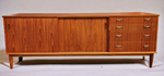 REFINISHED Mid Century Teak Sideboard Credenza Buffet 79