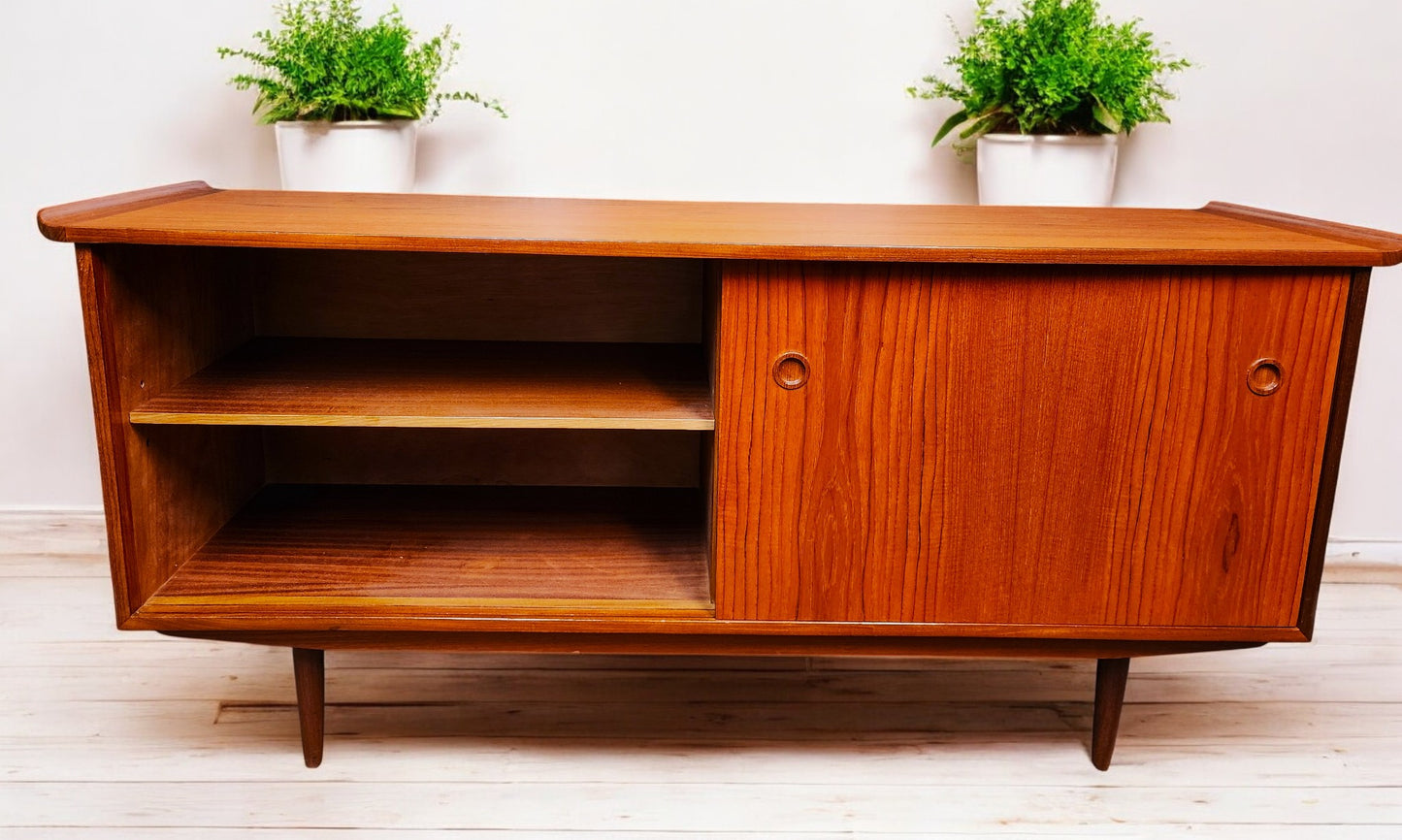 REFINISHED Mid Century Modern Teak Sideboard by R.Huber 63"