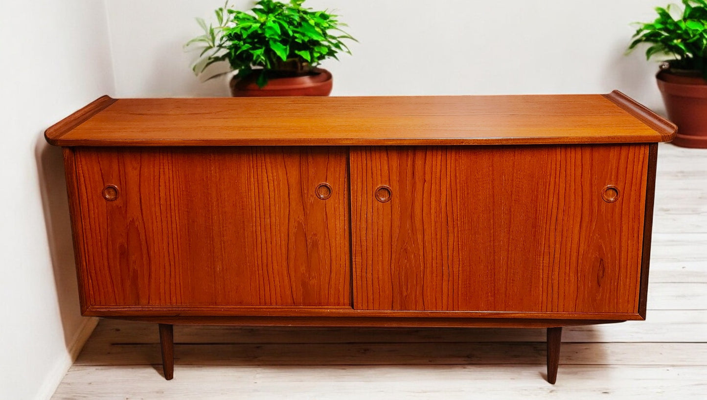 REFINISHED Mid Century Modern Teak Sideboard by R.Huber 63"