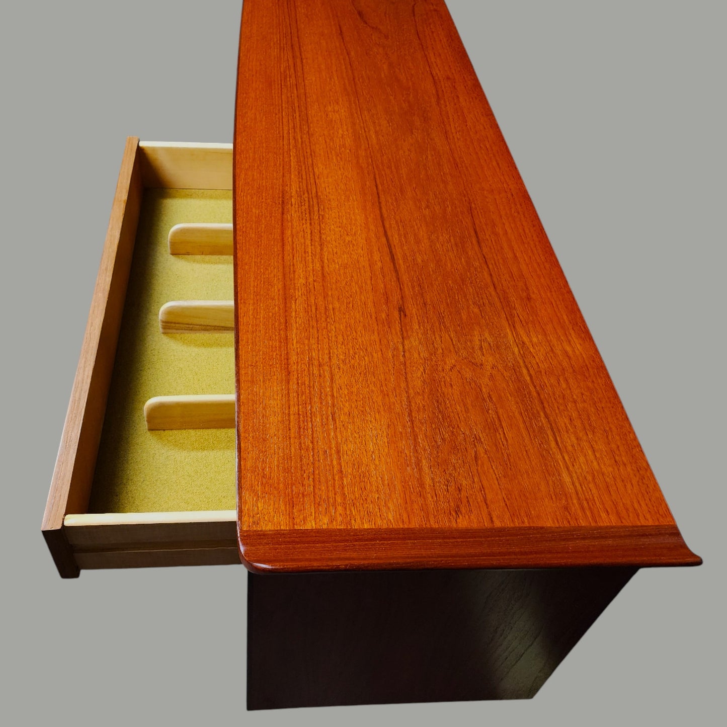 REFINISHED Mid Century Modern Teak Sideboard by R.Huber 63"