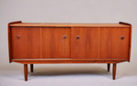 REFINISHED Mid Century Teak Sideboard Buffet TV Media Console by R.Huber 60