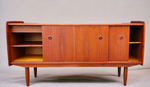 REFINISHED Mid Century Teak Sideboard Buffet TV Media Console by R.Huber 60