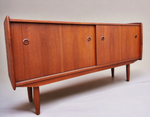 REFINISHED Mid Century Teak Sideboard Buffet TV Media Console by R.Huber 60