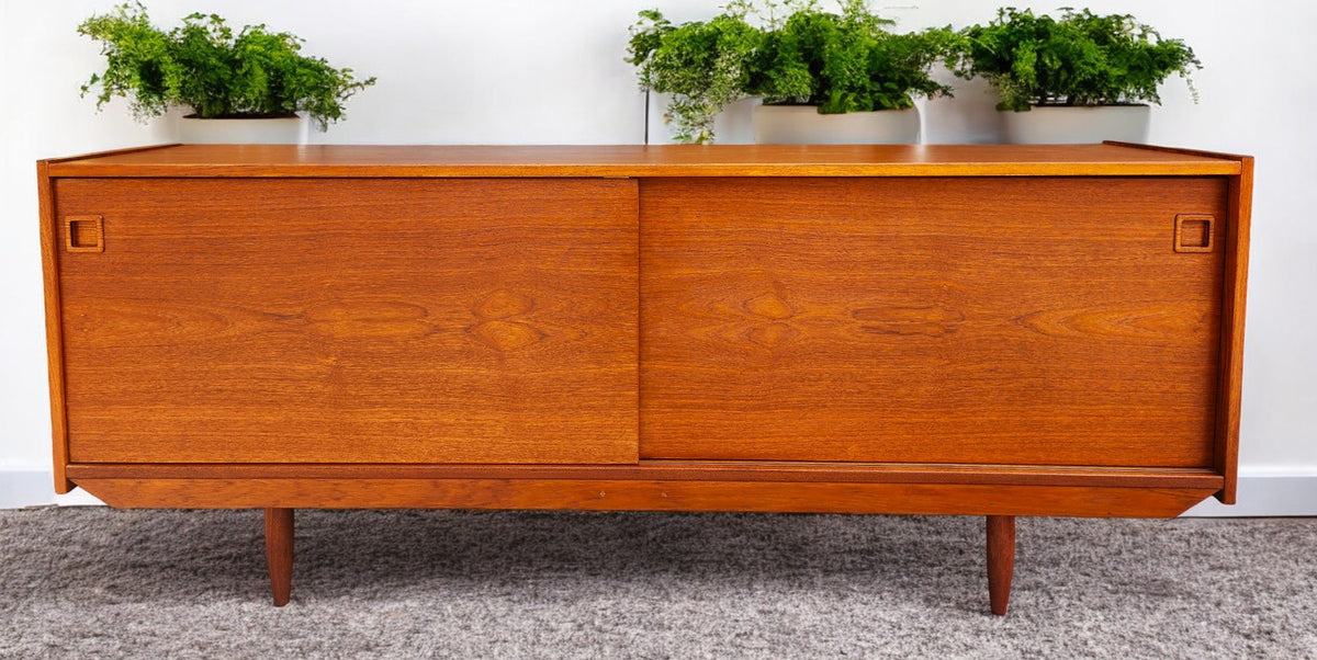REFINISHED Danish Mid Century Modern Teak Sideboard Buffet 72