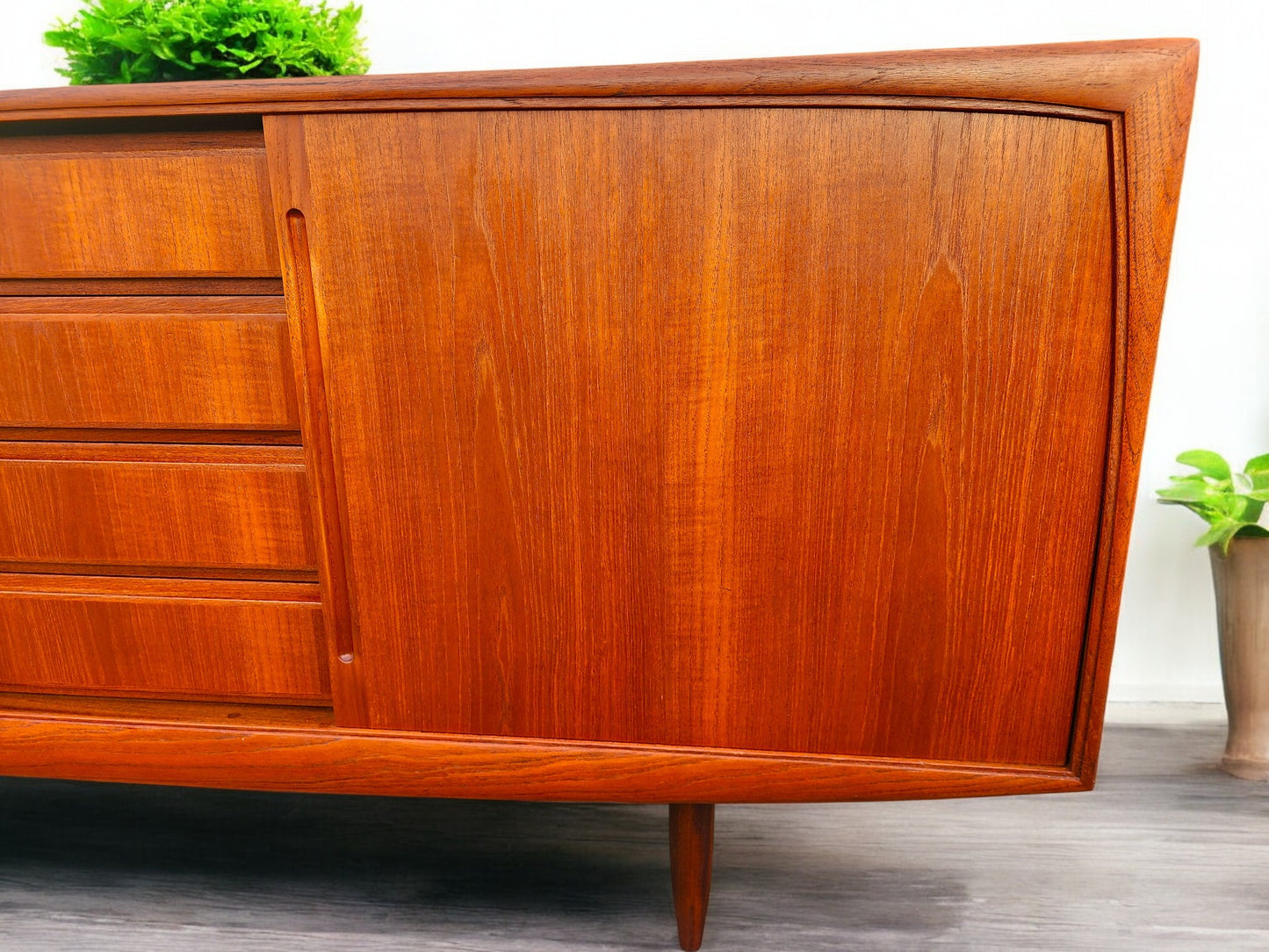 REFINISHED MCM Teak Sideboard by Danish Custom Furniture 7 ft