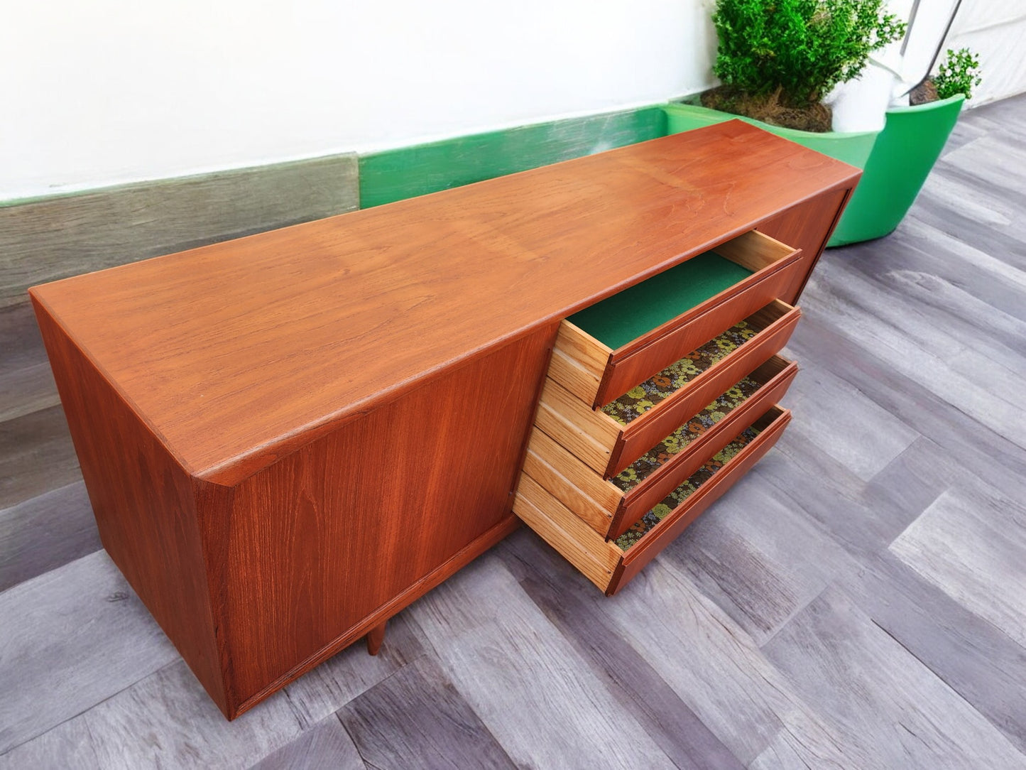 REFINISHED MCM Teak Sideboard by Danish Custom Furniture 7 ft