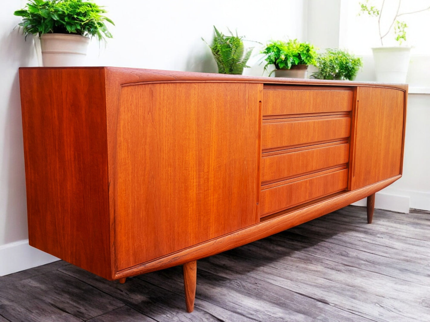 REFINISHED MCM Teak Sideboard by Danish Custom Furniture 7 ft