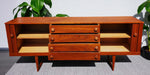 REFINISHED Mid Century Modern Teak Sideboard w Tambour Doors  84