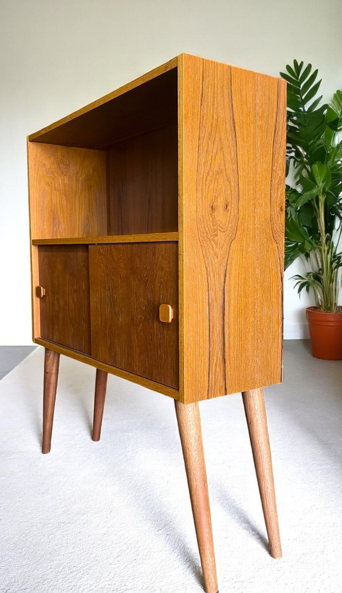 On Hold***RESTORED Mid Century Modern Teak Bookcase Display 31 5/8"