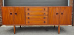 REFINISHED Danish Mid Century Modern Teak Credenza, Deep & Long 76