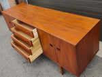 REFINISHED Danish Mid Century Modern Teak Credenza, Deep & Long 76