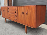REFINISHED Danish Mid Century Modern Teak Credenza, Deep & Long 76