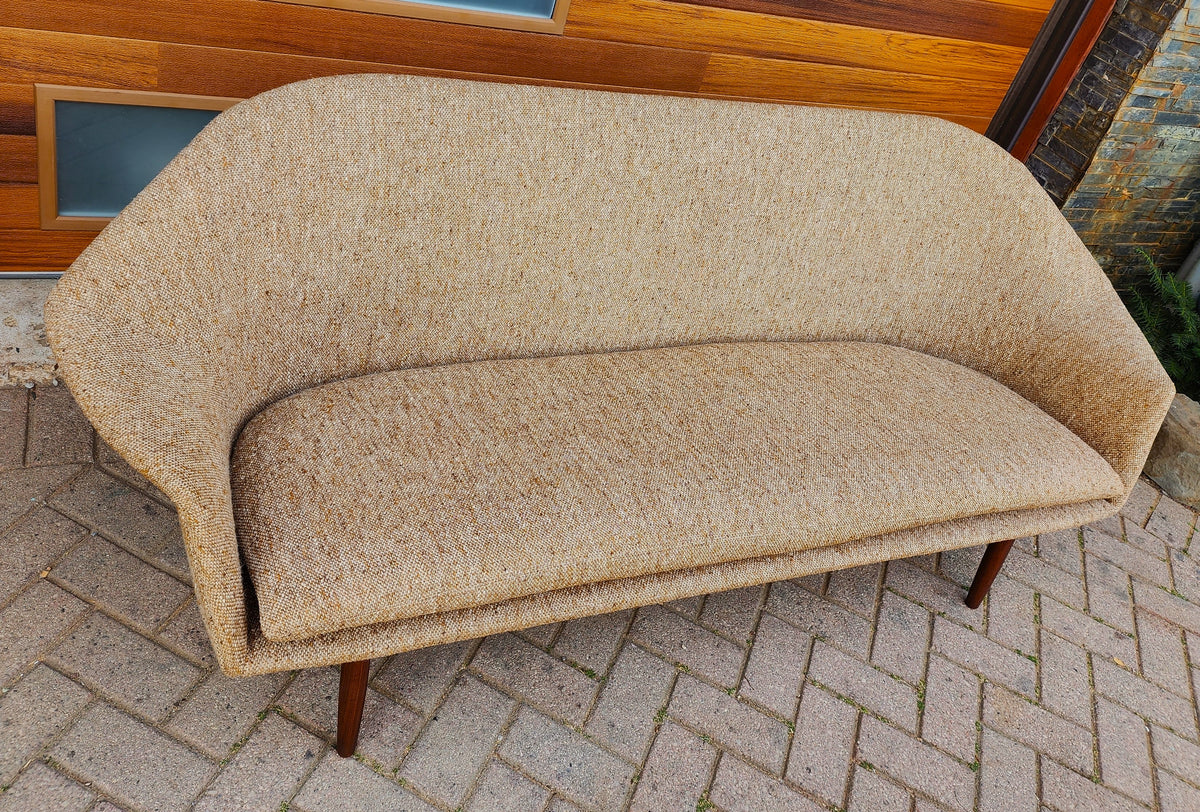 REFINISHED Mid Century Modern Teak Sofa by Gerhard Berg with wool upholstery