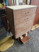 REFINISHED Mid Century Modern Teak Tallboy, Narrow 10