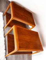 2 REFINISHED Mid Century Modern Walnut Accent Tables by Lane 7