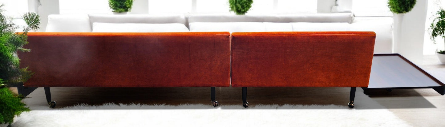 REFINISHED REUPHOLSTERED MCM Adrian Pearsall Walnut 2-PC Sectional