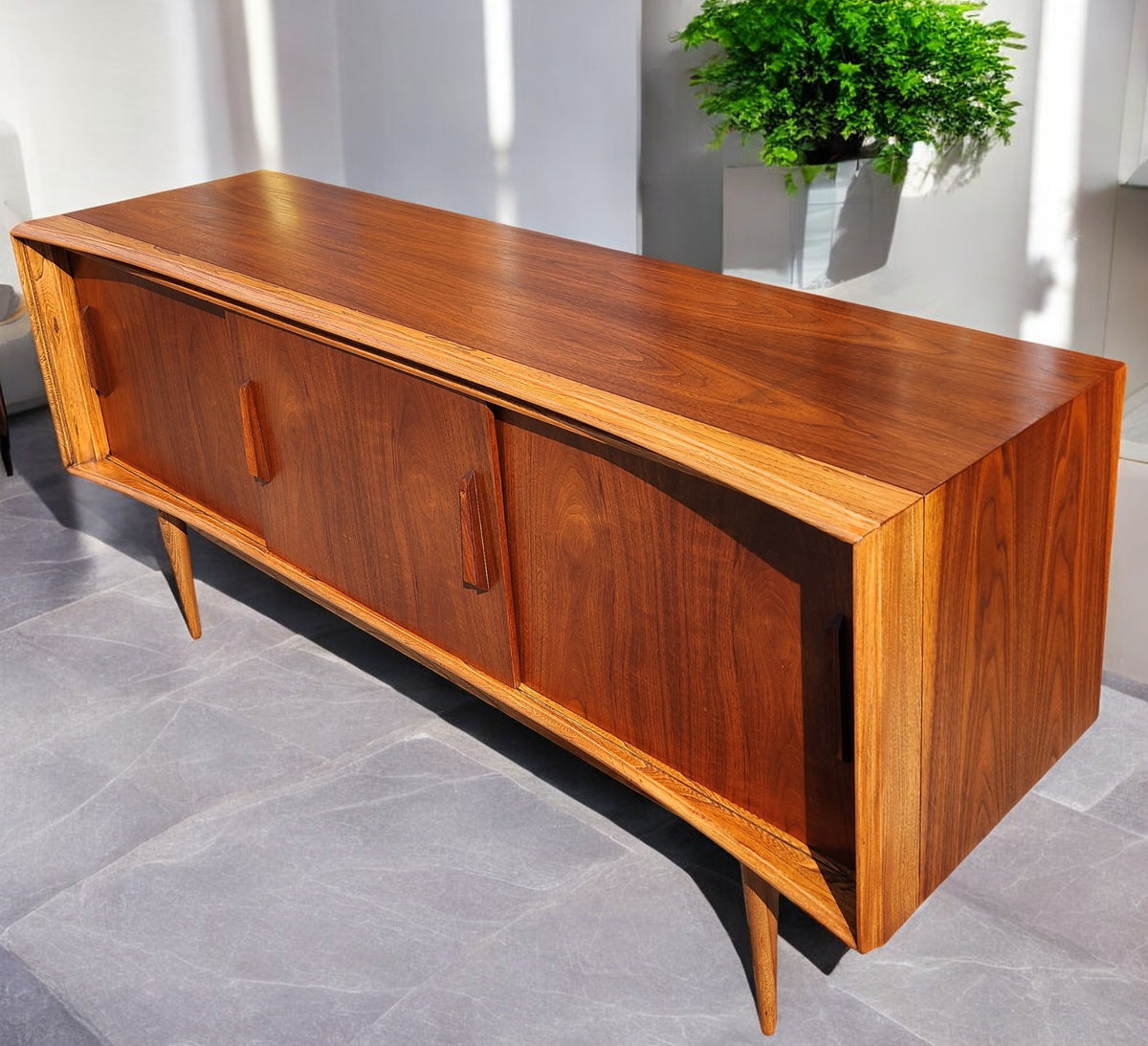 REFINISHED Mid Century Modern Walnut Sideboard by Deilcraft 68